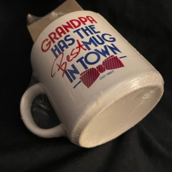 1992 Grandpa Mug Set  Grandpa Has the Best Mug in Town Bowtie  Mug Pad Pencil - Picture 8 of 8